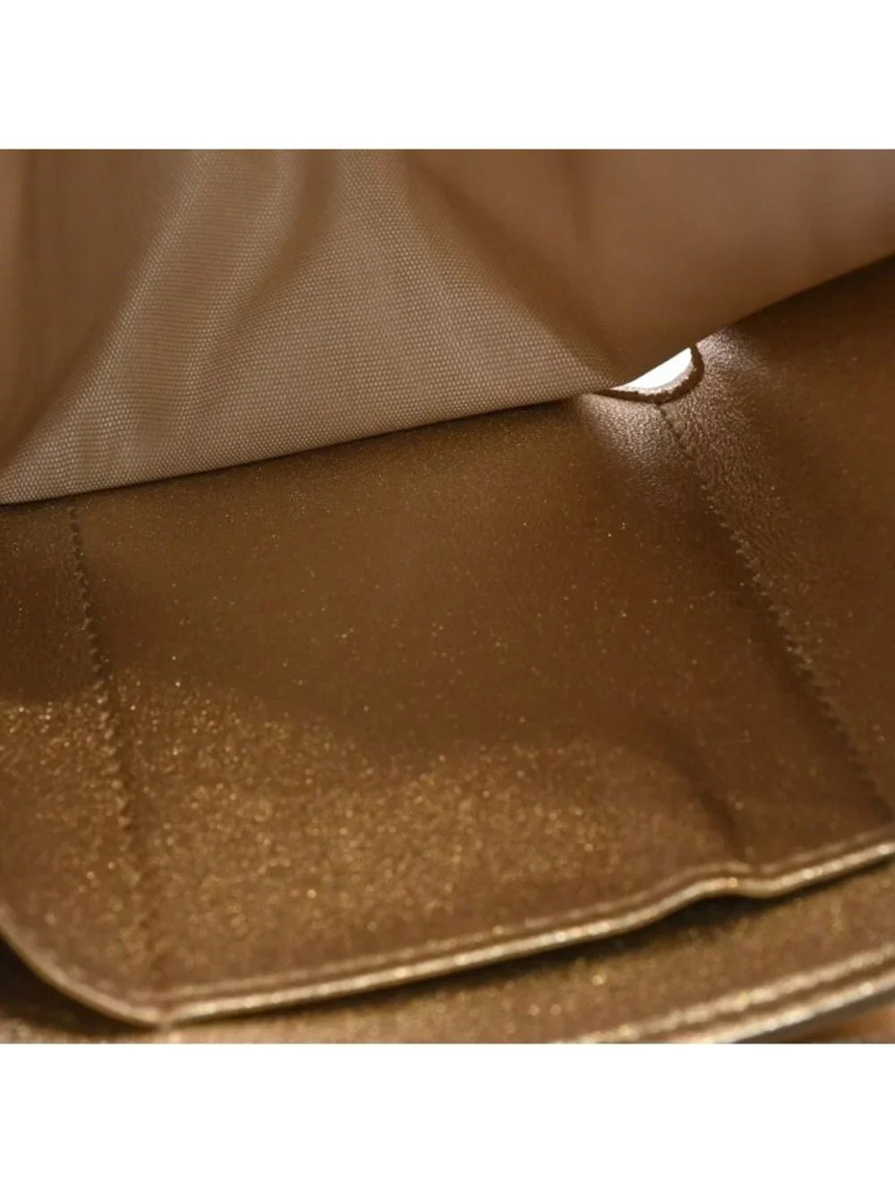 Miu Miu Matelasse Compact Wallet Trifold Gathered Gold Leather
